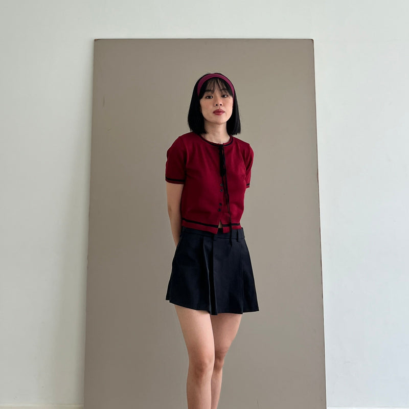 Burgundy Devincie Knit Top